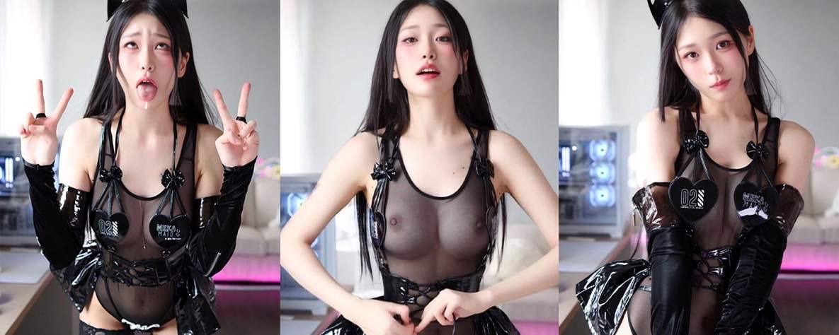 5月限定 绝色Coser-MeriolChan化身魅惑猫耳兔女郎 黑丝包裹曼妙身材 甜美童颜搭配巨乳诱惑
