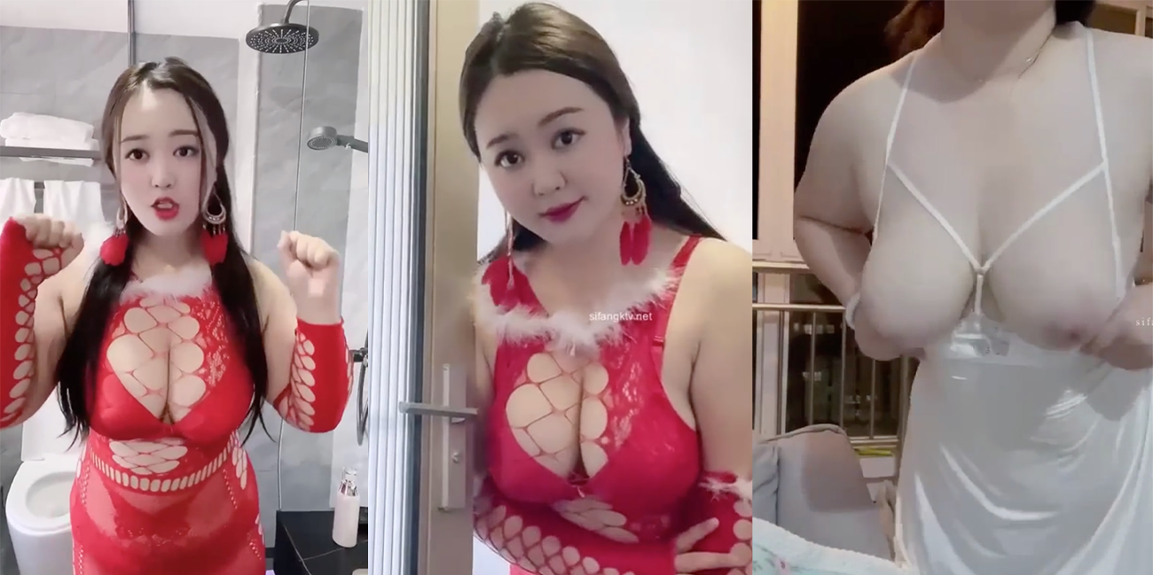 抖音百万粉丝坦克型网红【心动女孩欣欣】巨乳肥臀身穿黑丝连体袜假雕插逼视频流出