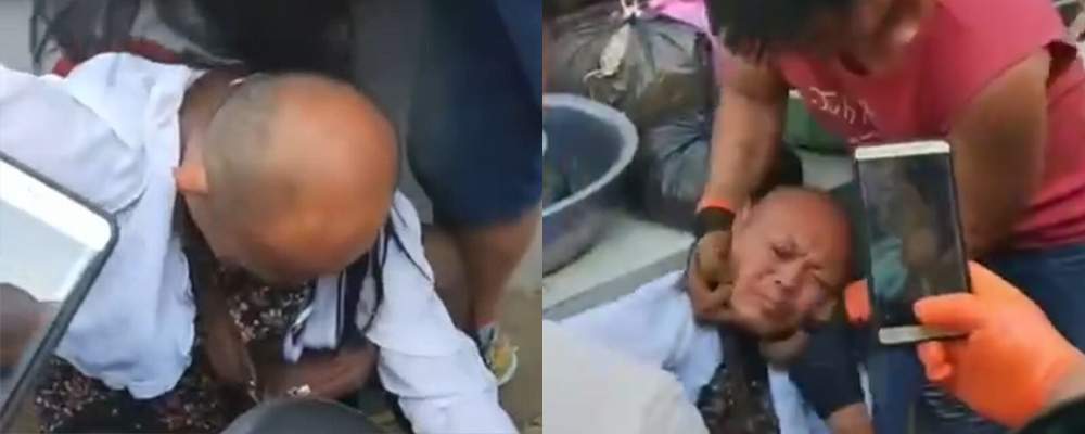 老先生扮女郎被抓包 全身行头完整搭配黑丝袜 腿毛比我的还长 莫非真是在做性交易